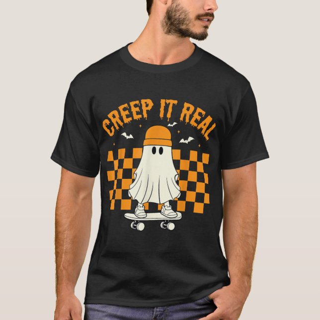 Halloween Ghost Halloween Creep It Real Toddler T-Shirt (Front)