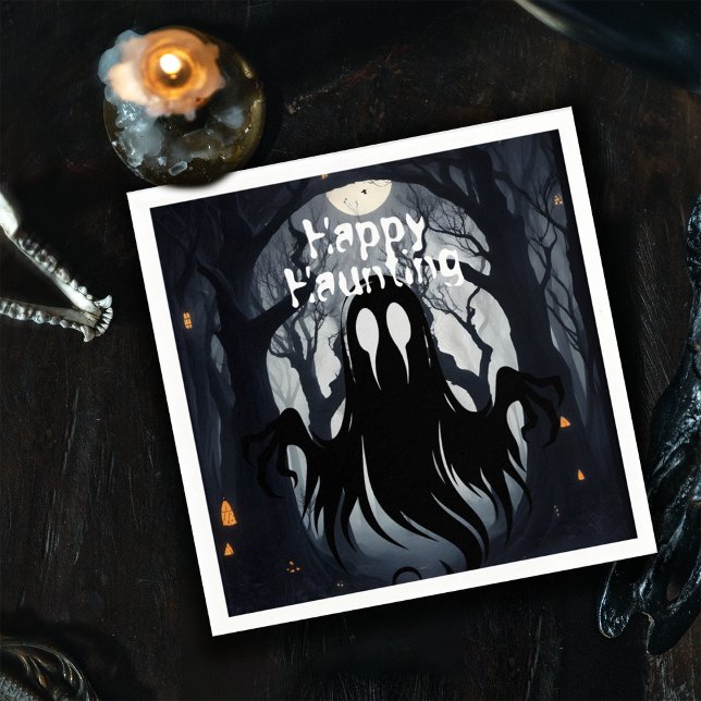 Halloween Ghost Haunted Forest Costume Party Napkin (Creator Uploaded)