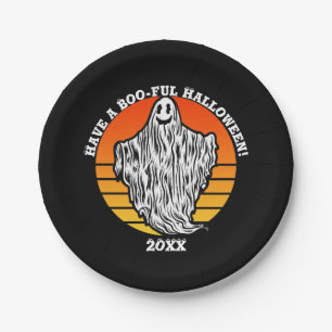 Halloween Ghost Have a Boo-tiful Retro Vintage Paper Plate