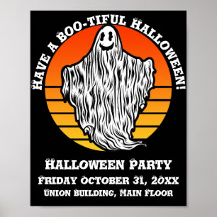 Halloween Ghost Have a Boo-tiful Retro Vintage Poster