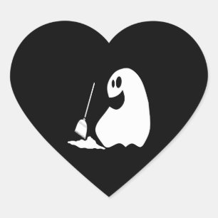 Halloween Ghost Heart Sticker