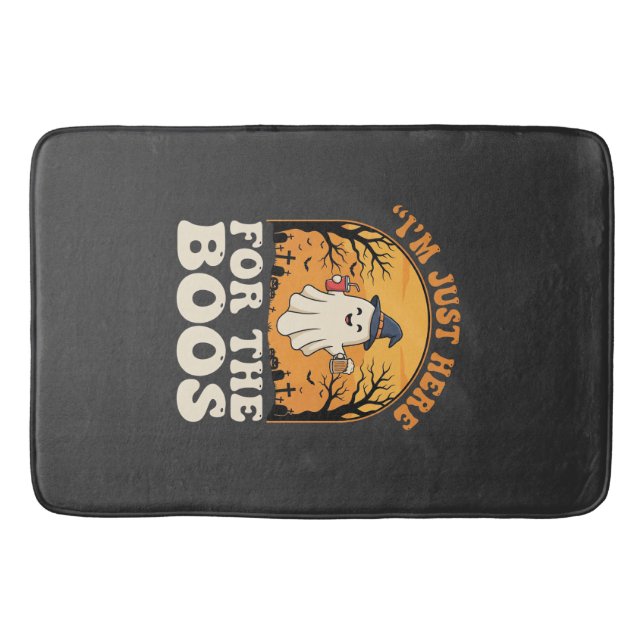 Halloween Ghost Here For The Boos Bath Mat (Front)