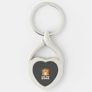 Halloween Ghost Here For The Boos Key Ring