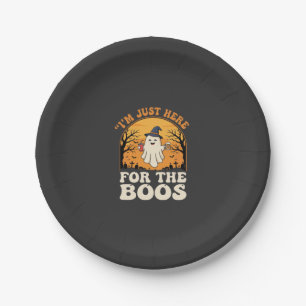 Halloween Ghost Here For The Boos Paper Plate