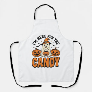 Halloween Ghost Here For The Candy Cute Vintage_1 Apron