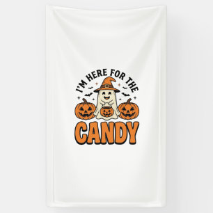 Halloween Ghost Here For The Candy Cute Vintage_1 Banner