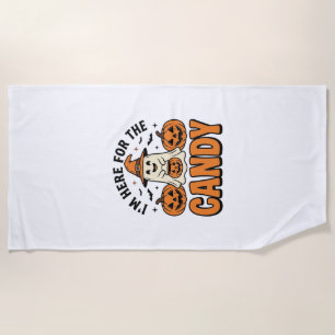 Halloween Ghost Here For The Candy Cute Vintage_1 Beach Towel