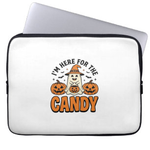 Halloween Ghost Here For The Candy Cute Vintage_1 Laptop Sleeve