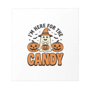 Halloween Ghost Here For The Candy Cute Vintage_1 Notepad