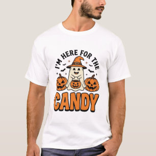 Halloween Ghost Here For The Candy Cute Vintage_1 T-Shirt