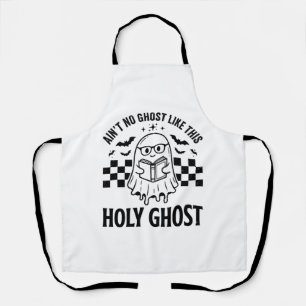 Halloween Ghost Holy Ghost Funny Vintage Checkerbo Apron