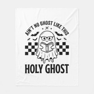 Halloween Ghost Holy Ghost Funny Vintage Checkerbo Fleece Blanket