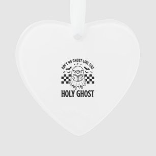 Halloween Ghost Holy Ghost Funny Vintage Checkerbo Ornament