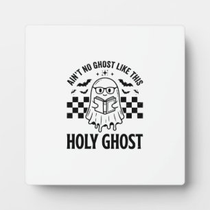 Halloween Ghost Holy Ghost Funny Vintage Checkerbo Plaque
