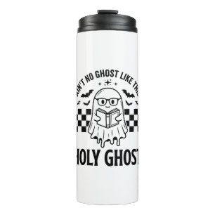 Halloween Ghost Holy Ghost Funny Vintage Checkerbo Thermal Tumbler