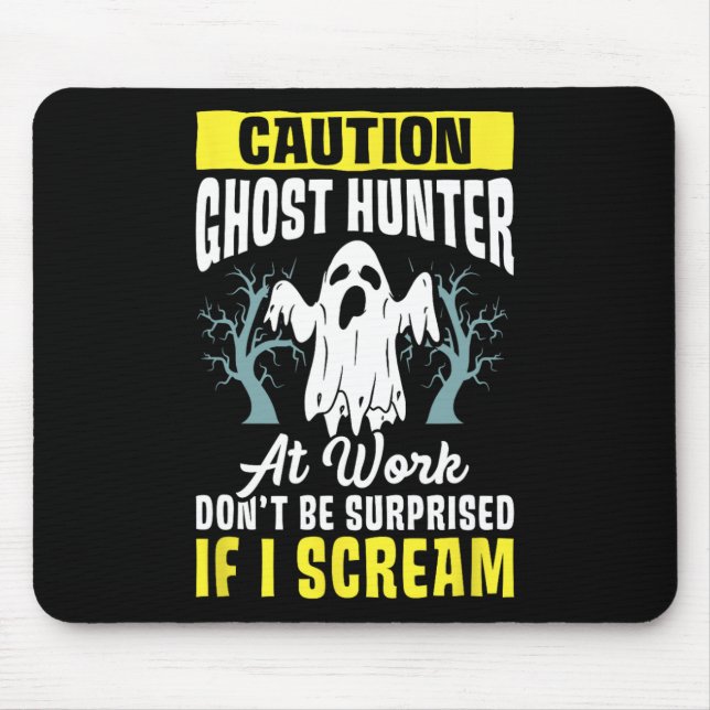 Halloween Ghost Hunter Work Paranormal Ghost Hunti Mouse Mat (Front)