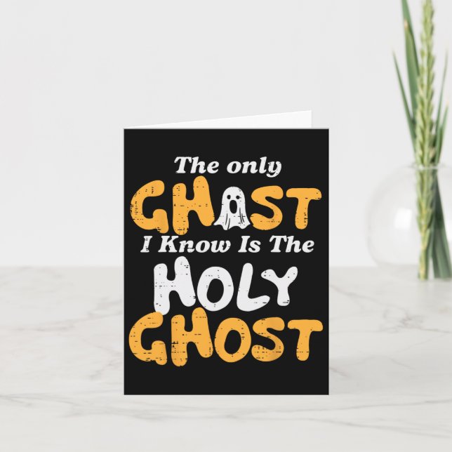 Halloween Ghost I Know Holy Christian Costume Men  Card (Front)