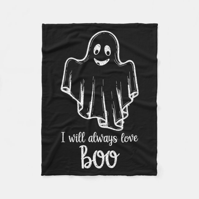 Halloween Ghost I Will Always Love Boo  Fleece Blanket (Front)