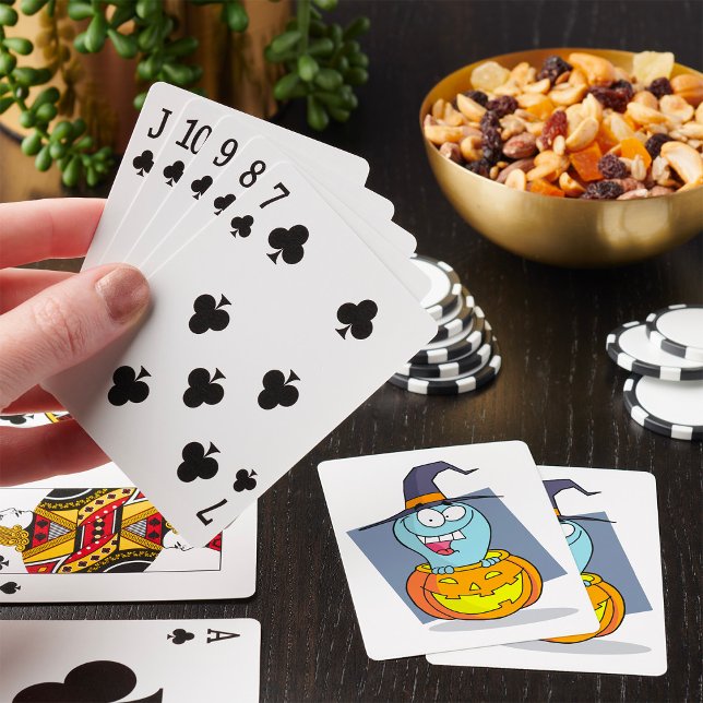 Halloween Ghost in Pumpkin Spooky Witch  Playing Cards (Creator Uploaded)