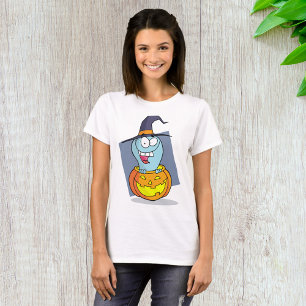 Halloween Ghost in Pumpkin Spooky Witch  T-Shirt