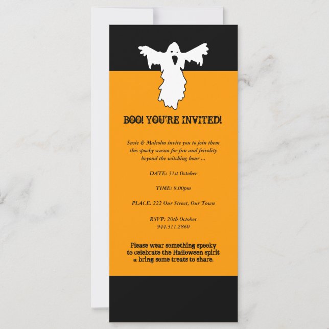 Halloween Ghost Invitation (Front)