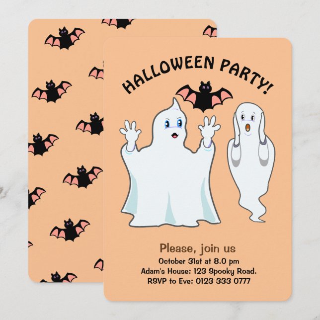 Halloween Ghost Invitation (Front/Back)
