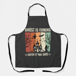 Halloween Ghost Is Coming Haunted House Apron