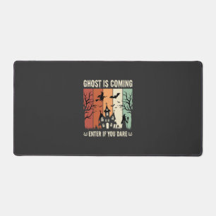 Halloween Ghost Is Coming Haunted House Desk Mat