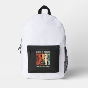 Halloween Ghost Is Coming Haunted House Printed Backpack