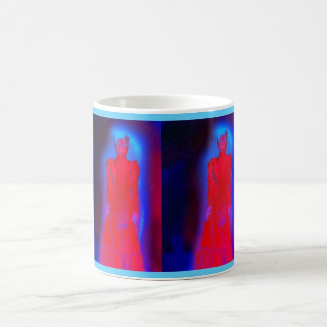Halloween ghost ladies in red coffee mug (Center)