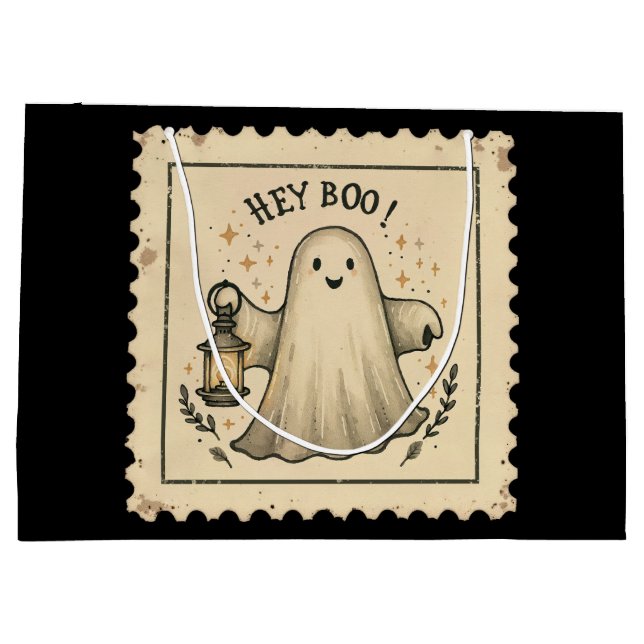 Halloween Ghost Lantern Gift Bag – “Hey Boo”  (Back)