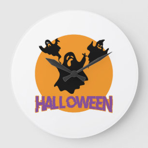 Halloween ghost large clock