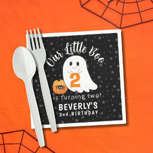 Halloween Ghost Little Boo 2nd Birthday Napkin