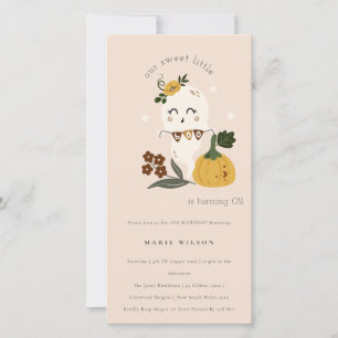 Halloween Ghost Little Boo Any Age Birthday Invite