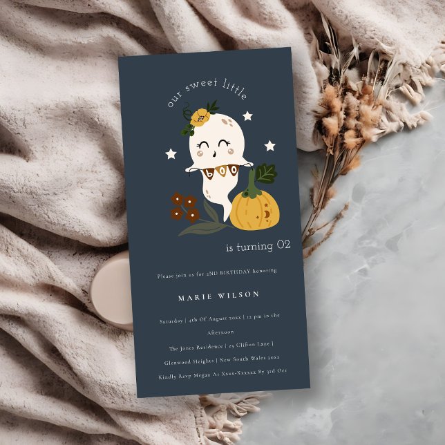 Halloween Ghost Little Boo Any Age Birthday Invite (Creator Uploaded)