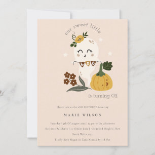 Halloween Ghost Little Boo Any Age Birthday Invite