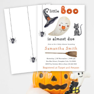 Halloween Ghost Little Boo Baby Shower Invitation