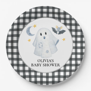 Halloween Ghost Little Boo Baby Shower Paper Plate
