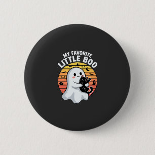 Halloween Ghost Little Boo Cat 6 Cm Round Badge