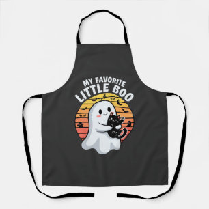 Halloween Ghost Little Boo Cat Apron