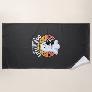 Halloween Ghost Little Boo Cat Beach Towel