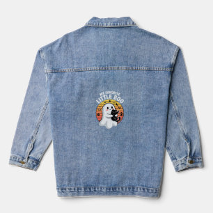 Halloween Ghost Little Boo Cat Denim Jacket
