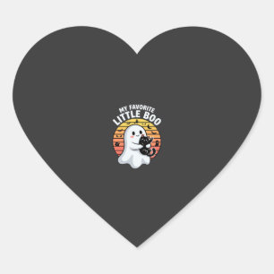 Halloween Ghost Little Boo Cat Heart Sticker