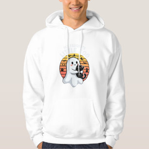 Halloween Ghost Little Boo Cat Hoodie