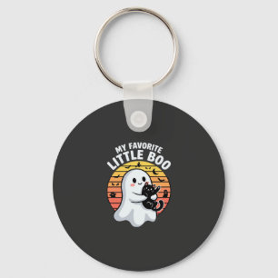 Halloween Ghost Little Boo Cat Key Ring