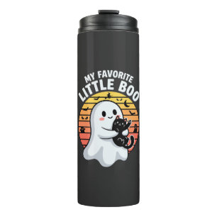 Halloween Ghost Little Boo Cat Thermal Tumbler