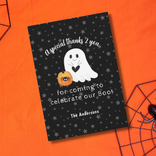Halloween Ghost Little Boo Second Birthday Thank You Card