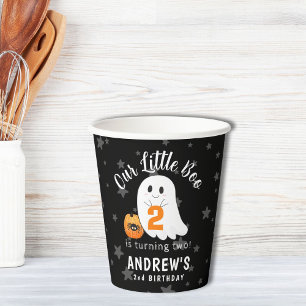 Halloween Ghost Little Boo Two Second Birthday Paper Cups