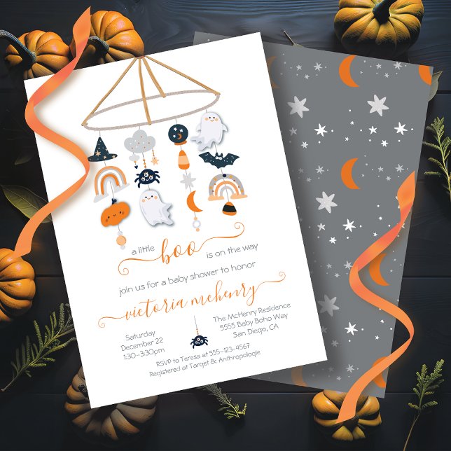 Halloween Ghost Mobile Baby Shower Invitation (Creator Uploaded)