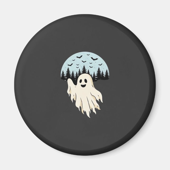 Halloween Ghost Moon Forest Design_1 Magnet (Front)